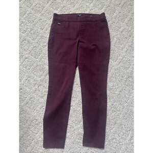 Womens Nine West Jeans  Pull On Pants‎ Size 14 Dark Red Wine Color - EUC